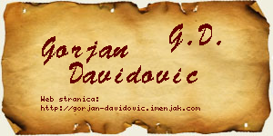 Gorjan Davidović vizit kartica